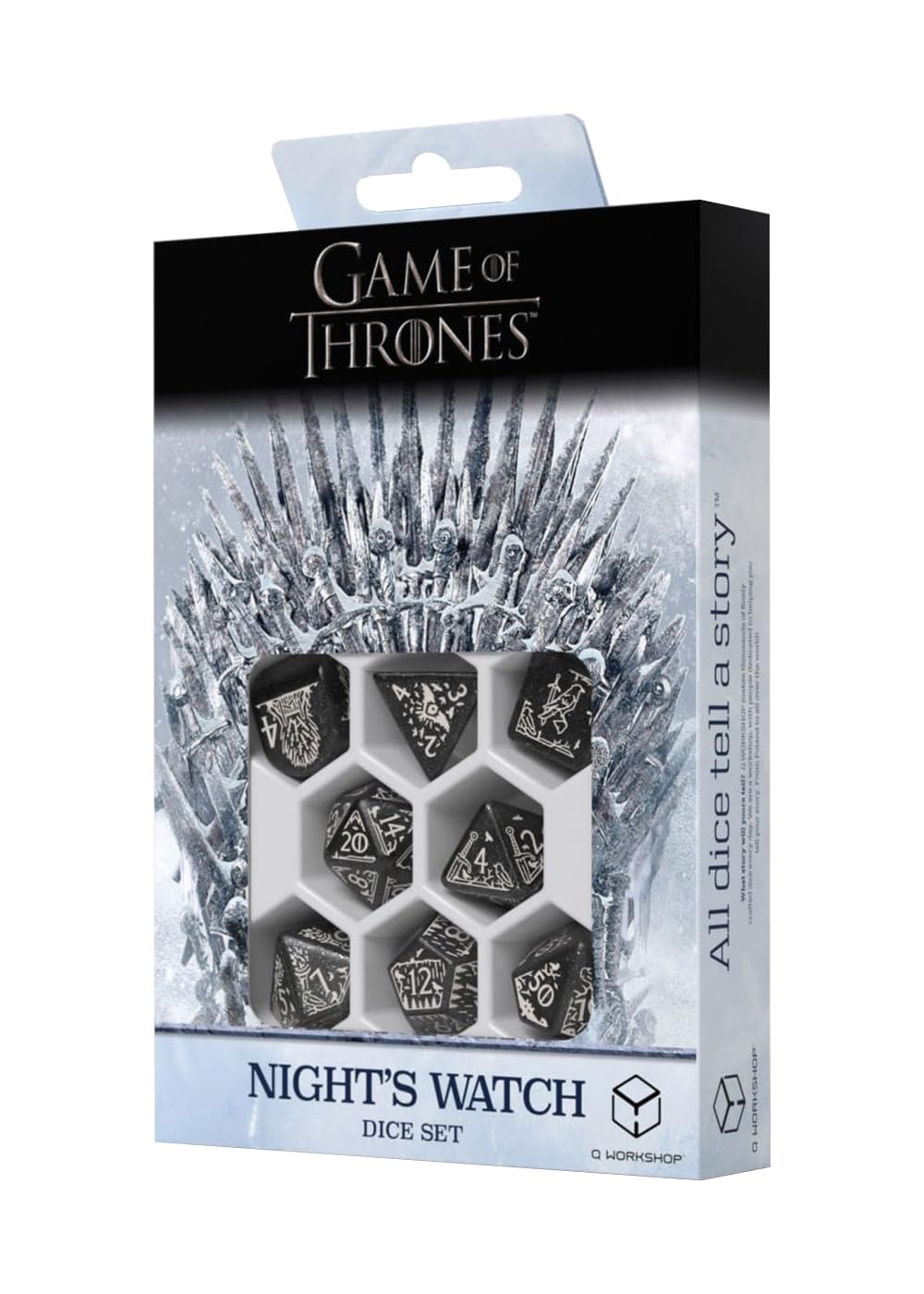 Q-Workshop, Game of Thrones Nights Watch Dice Set - for Ages 14 and Up