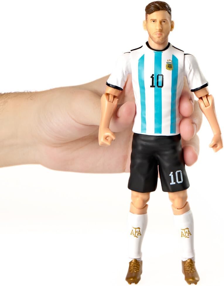 Banbo Sockers Toys Argentina Messi 8" Collectible Soccer Action Figure, Blue and White
