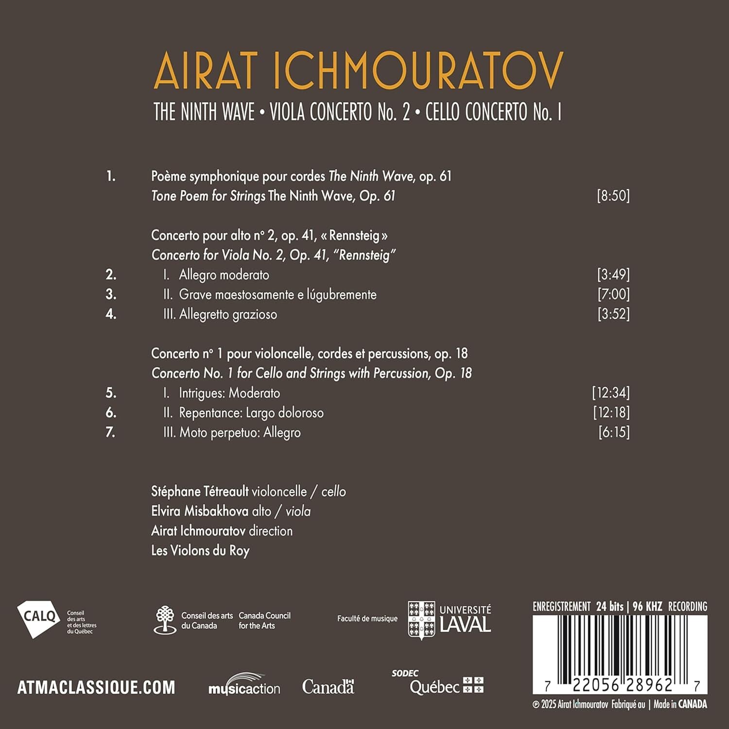Airat Ichmouratov: The Ninth Wave/Viola Concerto No. 2/Cello...