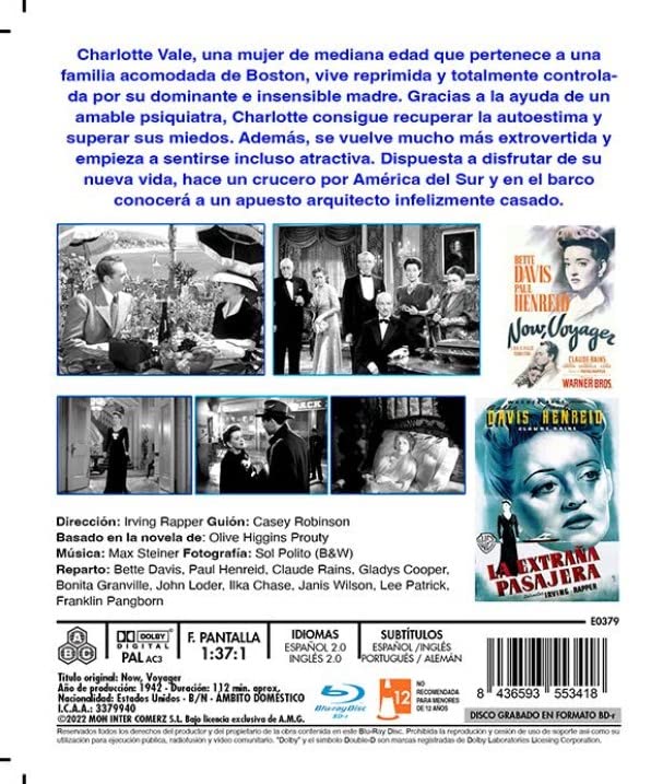 La extraña pasajera BD-R (1942) - Now, Voyager