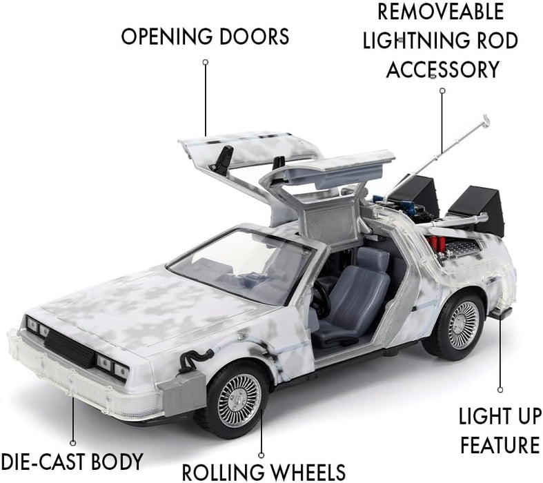 Jada BACK TO THE FUTURE TIME MACHINE R1 1:24 scale model vehicle to collect, play and display, suitable for gift, party favors, Christmas and birthdays