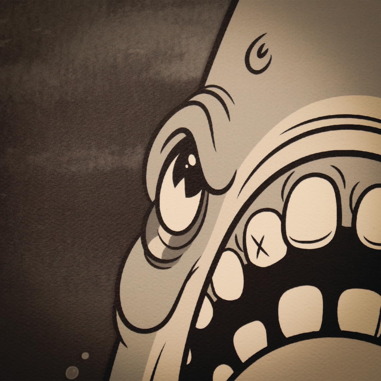 FaNaTtik Jaws Cartoon-style A3 Limited Edition and Numbered Art Print