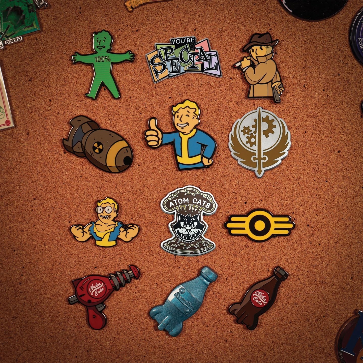 Fallout Mystery Pins Volume 2 – CDU Box of 12 Collectible Enamel Pins | Officially Licensed Blind Box Set for Gamers, Fans & Collectors