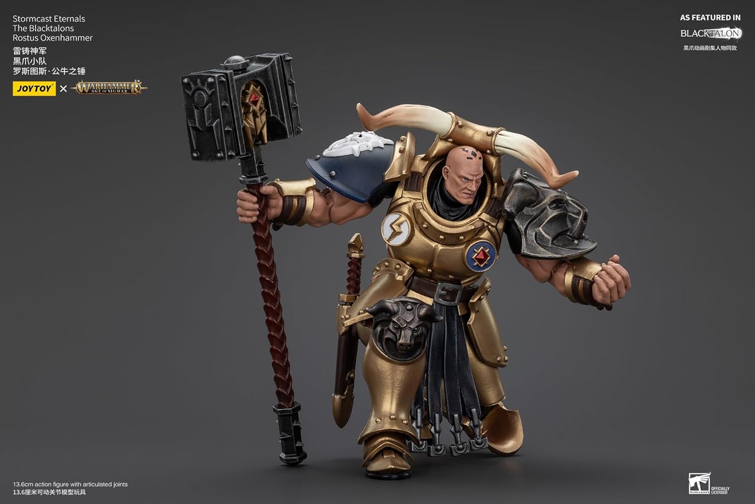 Warhammer Age of Sigmar Stormcast Eternals The Blacktalons Rostus Oxenhammer 1:18 Scale Action Figure