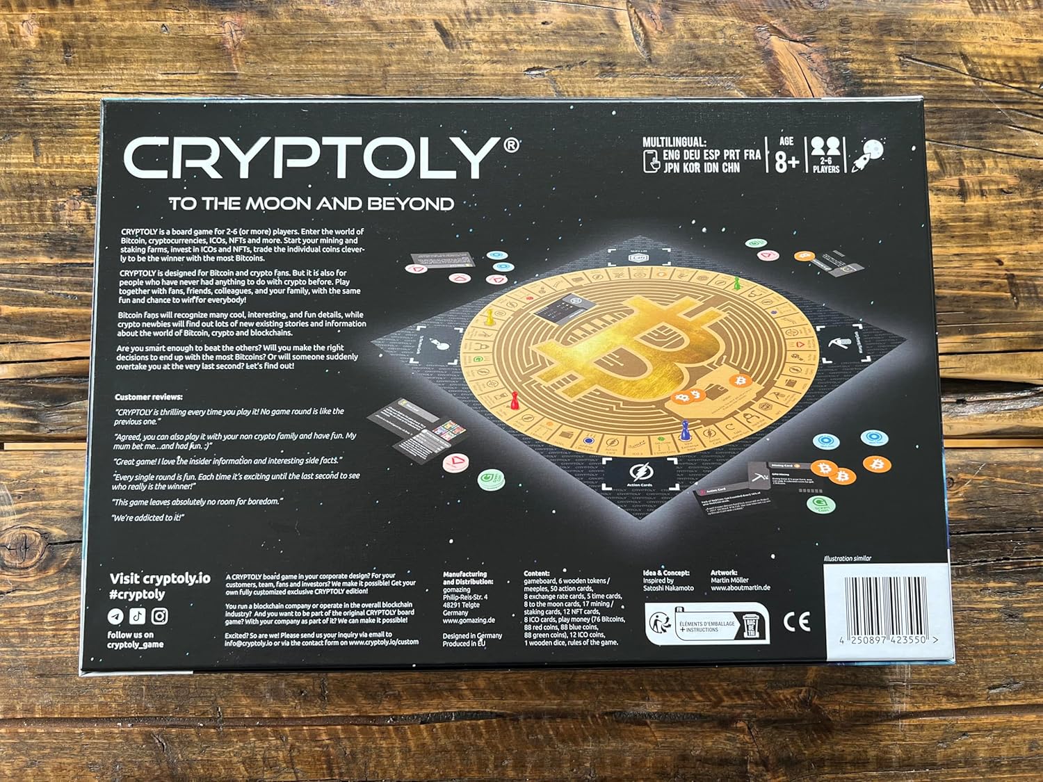 CRYPTOLY - The Bitcoin Strategy Game for the Whole Family! English Language Version, 2-6 Players from 8 Years, Board Game for Children and Adults