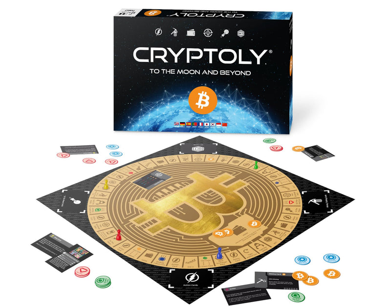 CRYPTOLY - The Bitcoin Strategy Game for the Whole Family! English Language Version, 2-6 Players from 8 Years, Board Game for Children and Adults