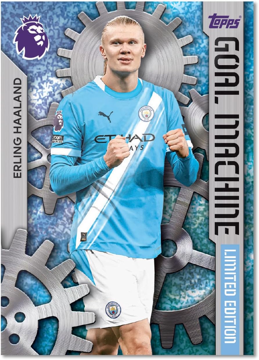Topps Premier League 2026 - Debüt-Edition - Mega Tin (Goal Machines). Enthält 40 Karten Plus 3 Goal Machine LE-Karten.