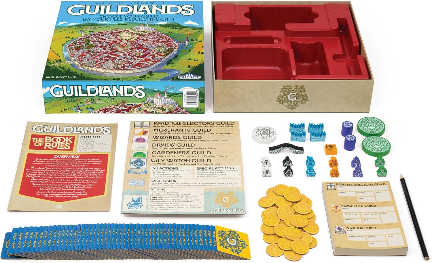 Guildlands - Choose Your Guild, Lay Your Tiles, Rebuild The City! - for 2 to 6 Players Ages 10 and up