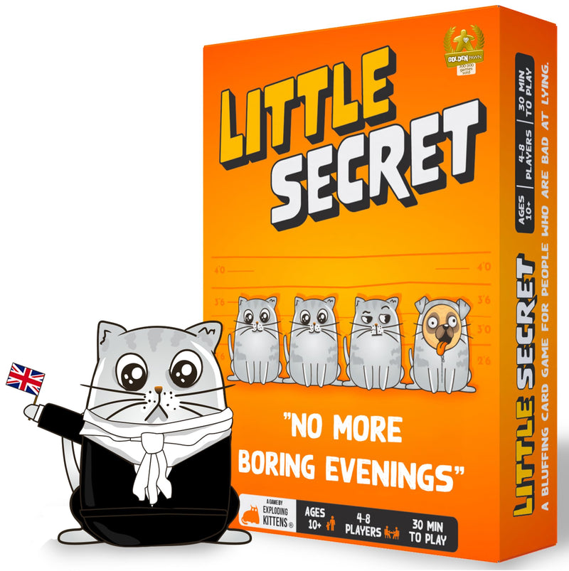 LITTLE SECRET | Bluffing Board Game for Family and Friends | An Exploding Kittens Card Game Collaboration | Award-Winning Board Game for 4-9 players