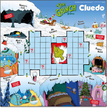 Winning Moves The Grinch Cluedo Board Game enter special locations including Max's Bed and Town Square and uncover the hidden secrets fun family game for ages 8 and up