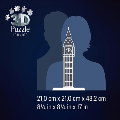 Ravensburger Iconics Big Ben - Light Up 216 piece 3D Jigsaw Puzzle for Adults and Kids Age 8+ Years Up