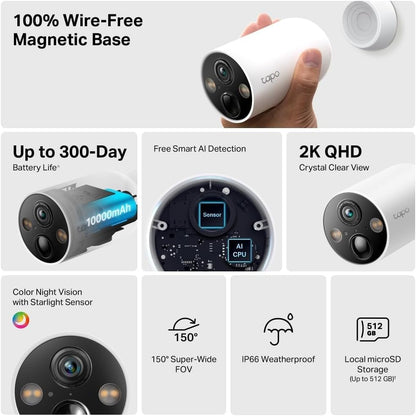 Tp-Link - Tapo C425 2K Qhd Security Camera