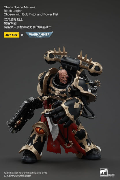 JoyToy Warhammer 40k: Black Legion Chosen with Bolt Pistol and Power Fist 1:18 Scale Action Figure