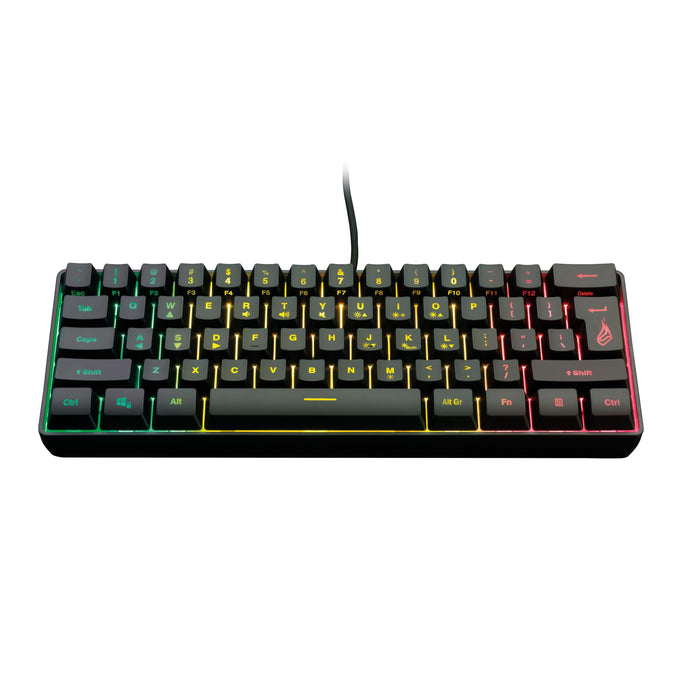 Surefire Kingpin X1 60% Gaming Tastiera US English, Gaming Multimedia Keyboard Piccola e Mobile, Tastiera RGB con illuminazione, 25 tasti anti-ghosting, layout americano QWERTY