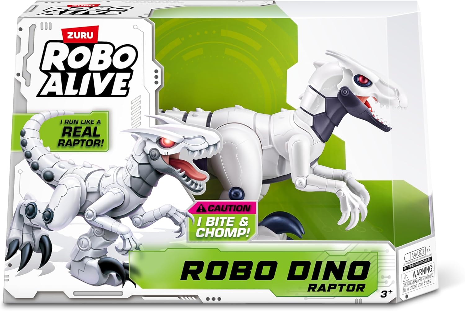 ROBO ALIVE Robo Dino Raptor Robotic, giocattolo di ZURU, dinosauro giocattolo elettronico per bambini (RAPTOR