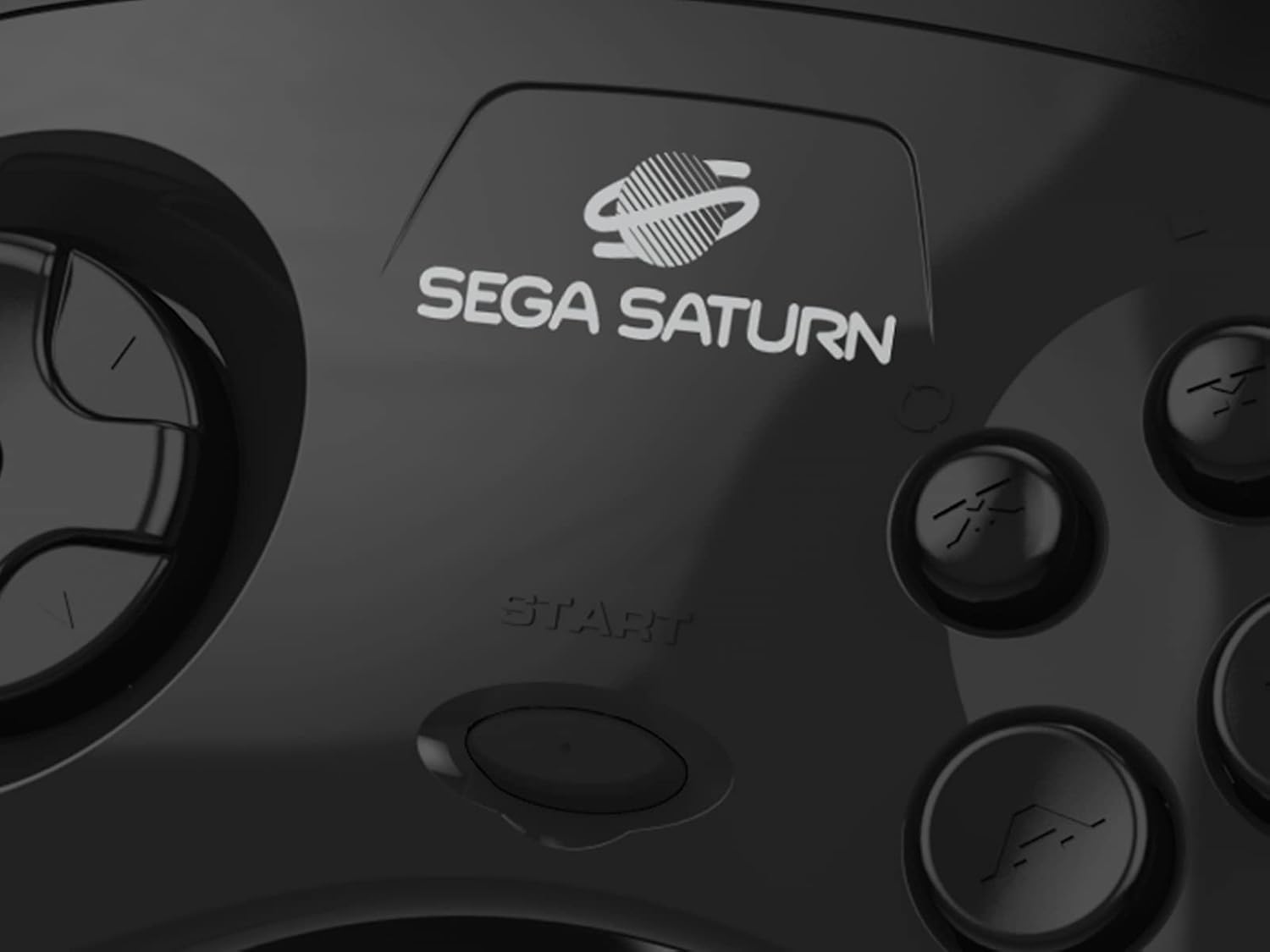 Retro-Bit Official Sega Saturn USB Controller Pad (Model 2) for Sega Genesis Mini, PS3, PC, Mac, Steam, Switch - USB Port (Black