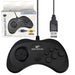 Retro-Bit Official Sega Saturn USB Controller Pad (Model 2) for Sega Genesis Mini, PS3, PC, Mac, Steam, Switch - USB Port (Black