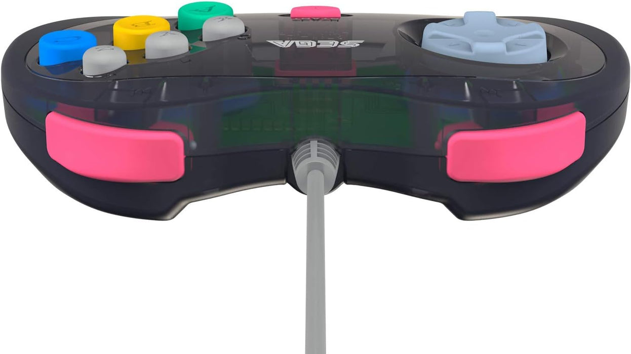 Retro-Bit Official Sega Saturn USB Controller Pad (Model 2) for Sega Genesis Mini, PS3, PC, Mac, Steam, Switch - USB Port (Slate Gray