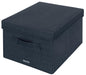 Leitz Fabric Storage Box with Lid, Set of 2 Cube Storage Unit Boxes, 28.5 x 38 x 20.3 cm Foldable Fabric Ottoman Box, Collapsible & Eco Conscious Organiser, Recycle Range, Velvet Grey Medium, 61440089