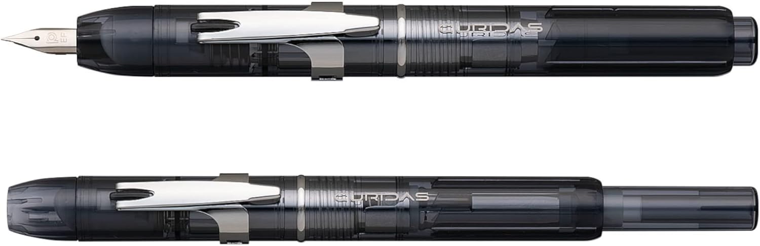 PLATINUM Curidas PKN7000-7F Fountain Pen/F Fine/Retractable/Graphite Smoke Grey/Handmade/with Gift Box/Fountain Pack of 1