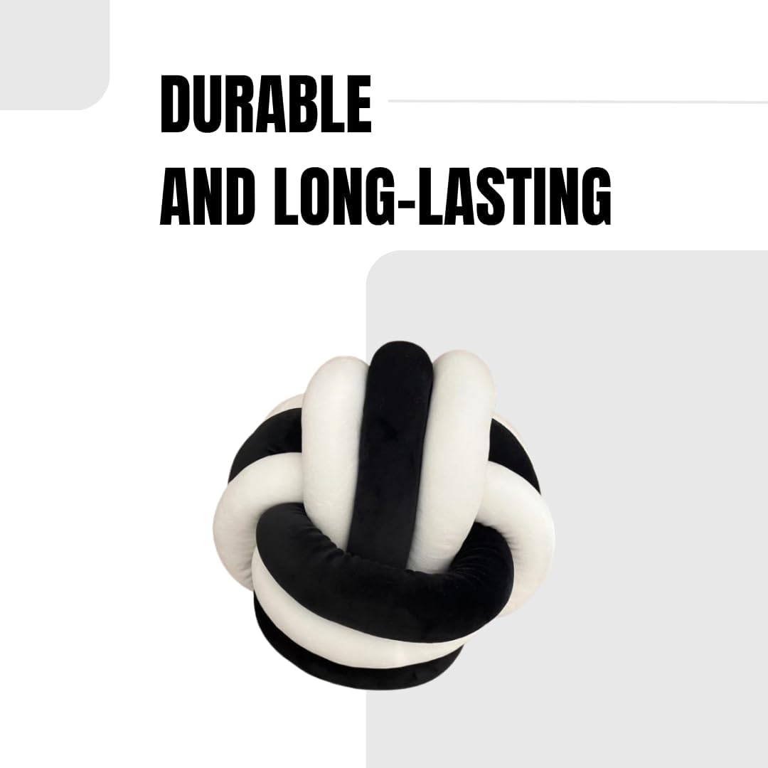 Playlearn Large Soft Cuddle Ball For Kids, 25cm, Sensory Stress Release Toy- Perfect for Managing Stress, Anxiety, Sensory Issues - Black and white