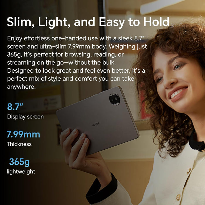 HONOR Pad X7, 8.7'' 90Hz Eye Comfort Display, 64GB Storage, 7020mAh Battery, Snapdragon 8 Cores Chipset,Slim Metal Body,AI Call Noise Cancellation,Android 15,Grey