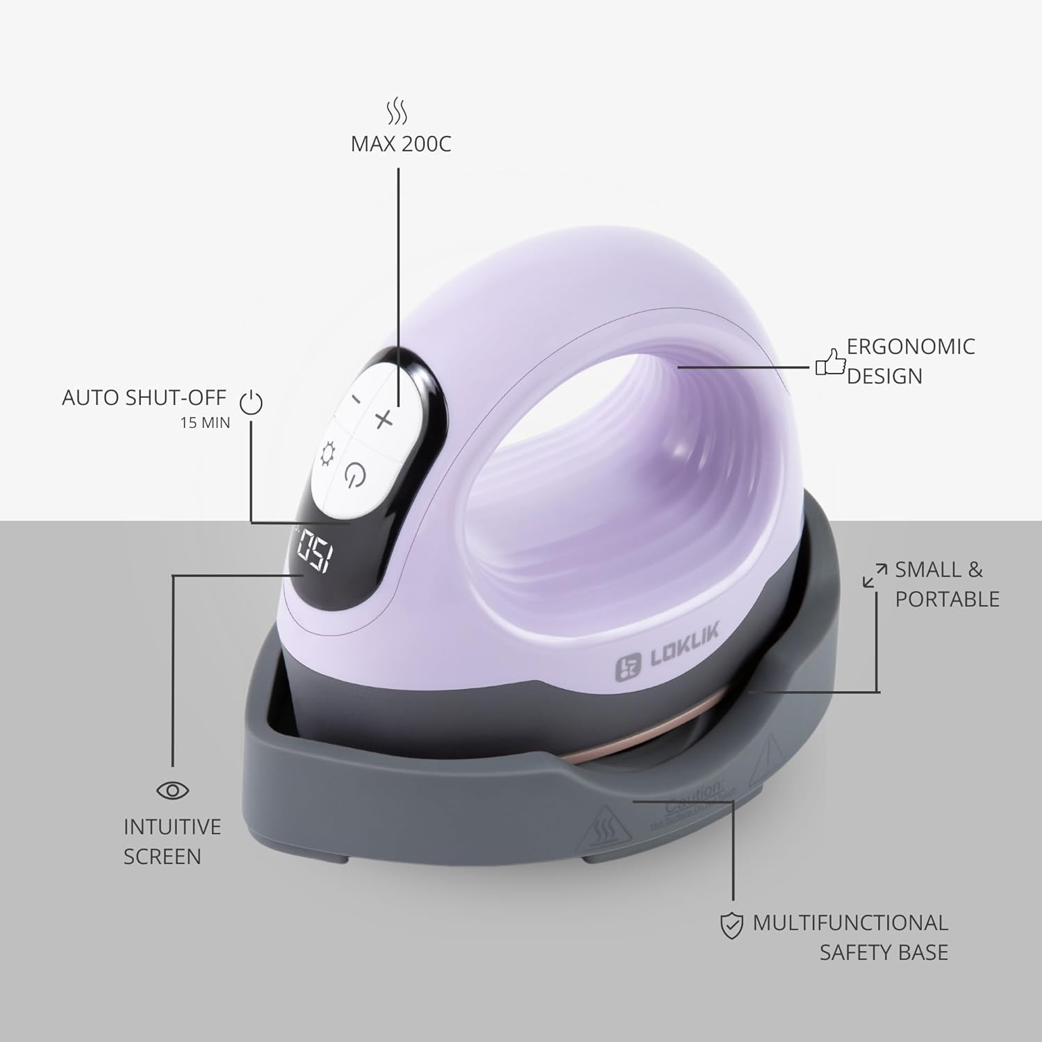 LOKLIK Mini Heat Press - Portable Heat Transfer Vinyl Machine for Sublimation Printing with Curved & Flat Plates, Flexible Temperature Settings & Digital Display - HTV Craft Heatpress Machine