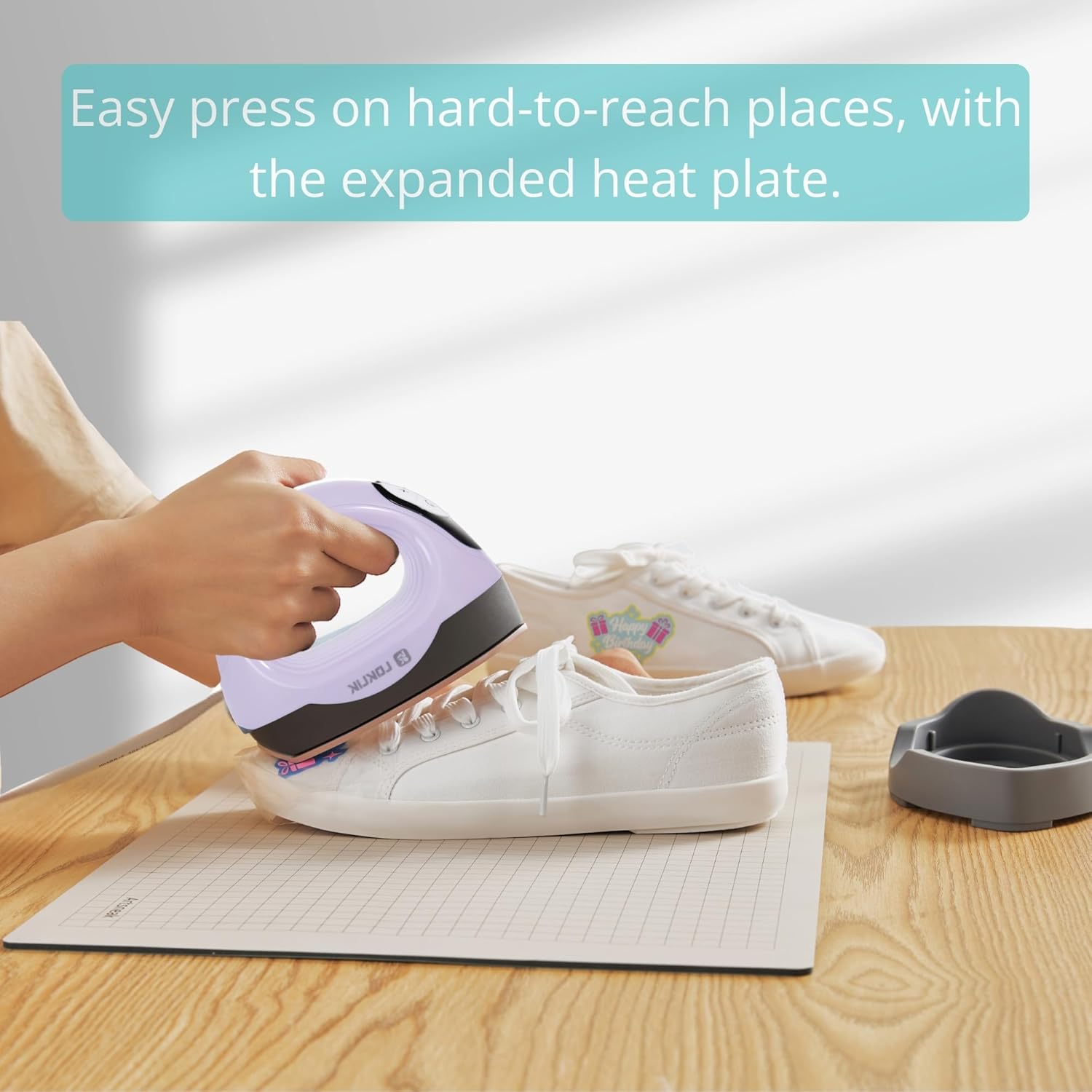 LOKLIK Mini Heat Press - Portable Heat Transfer Vinyl Machine for Sublimation Printing with Curved & Flat Plates, Flexible Temperature Settings & Digital Display - HTV Craft Heatpress Machine
