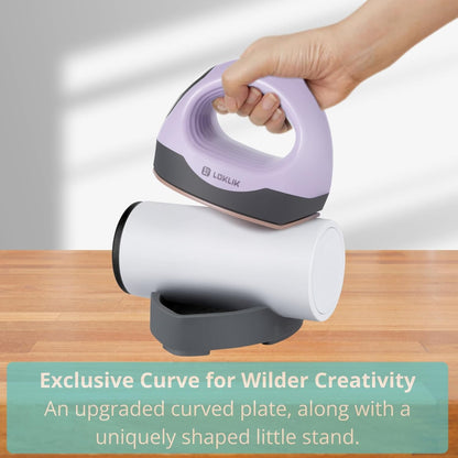 LOKLIK Mini Heat Press - Portable Heat Transfer Vinyl Machine for Sublimation Printing with Curved & Flat Plates, Flexible Temperature Settings & Digital Display - HTV Craft Heatpress Machine