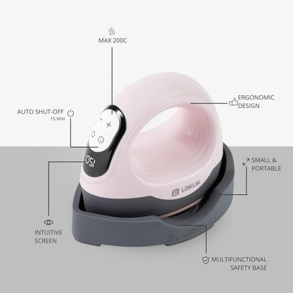 LOKLIK Mini Heat Press - Portable Heat Transfer Vinyl Machine for Sublimation Printing with Curved & Flat Plates, Flexible Temperature Settings & Digital Display - HTV Craft Heatpress Machine, Pink