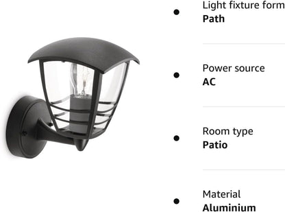 Philips LED Creek Wall Lantern Black (Up)