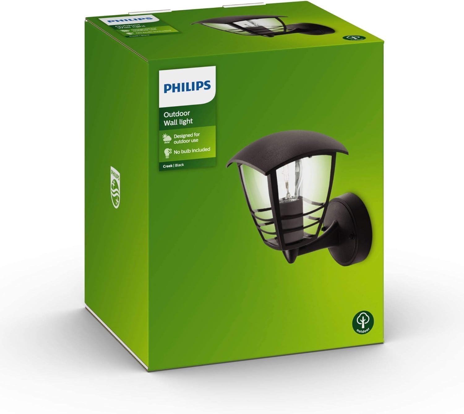 Philips LED Creek Wall Lantern Black (Up)