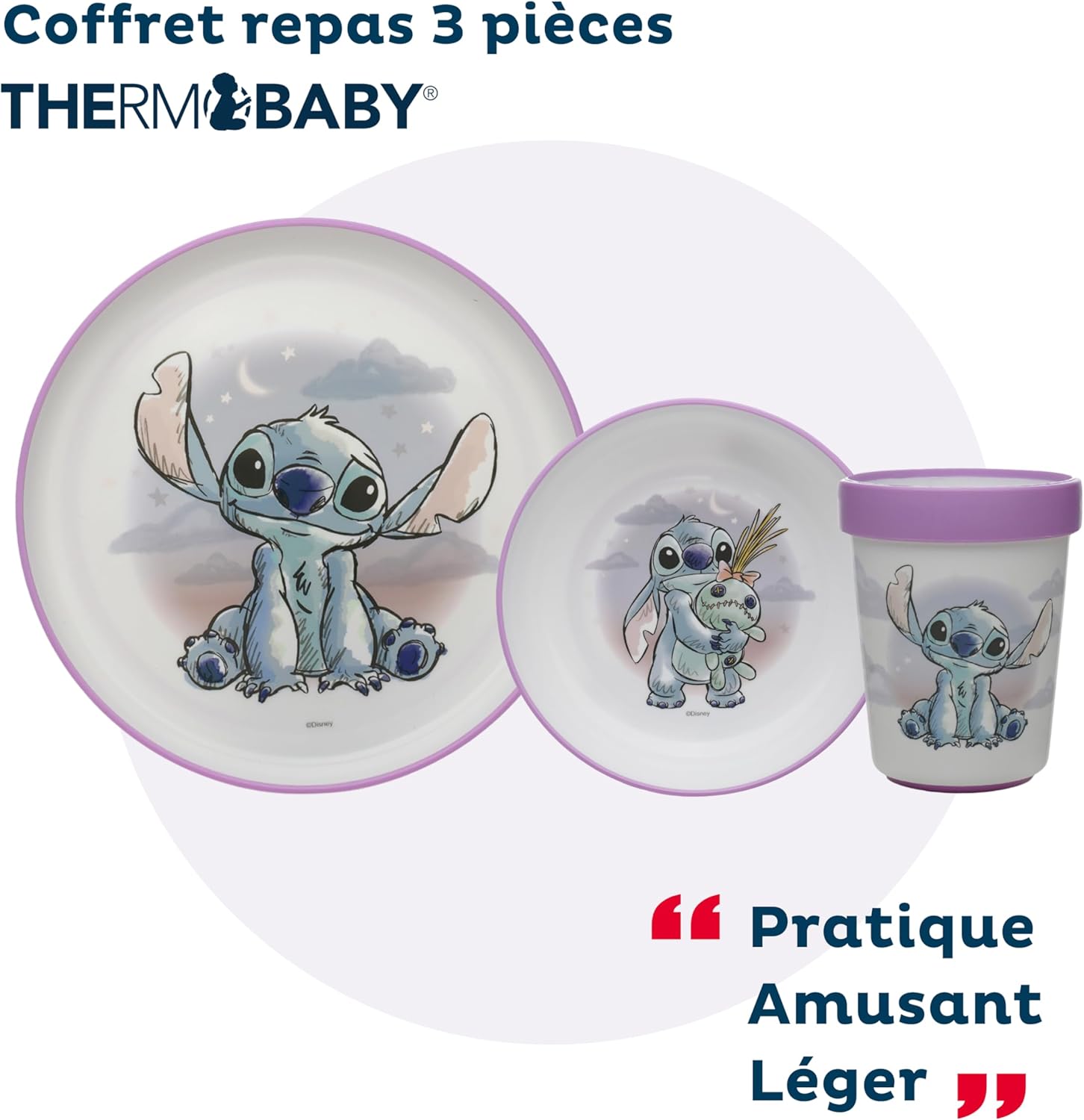 Disney - Stitch - Toddler 3 Pcs Bicolor Premium Non Slip Set - Cuddle Me