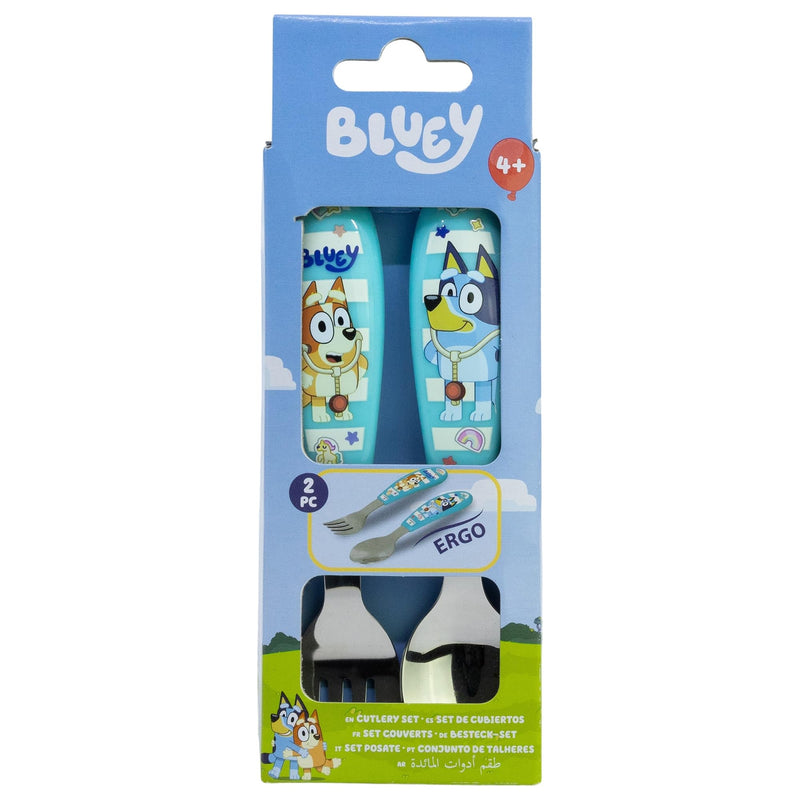 Bluey - 2 Pcs Elliptical Metallic Cutlery ( Spoon and Fork ) Set