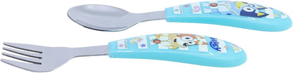 Bluey - 2 Pcs Elliptical Metallic Cutlery ( Spoon and Fork ) Set