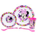 `Disney - Minnie Mouse - 5 Pcs Micro Set ( Plate, Bowl, Tumbler, Cutlery) Minnie Bold Florals`