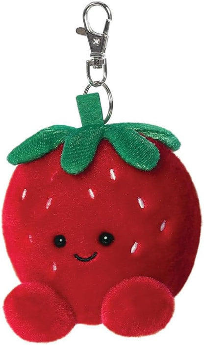 AURORA 34062, Palm Pals Juicy Strawberry Clip-On, 10cm, Soft Toy, Red