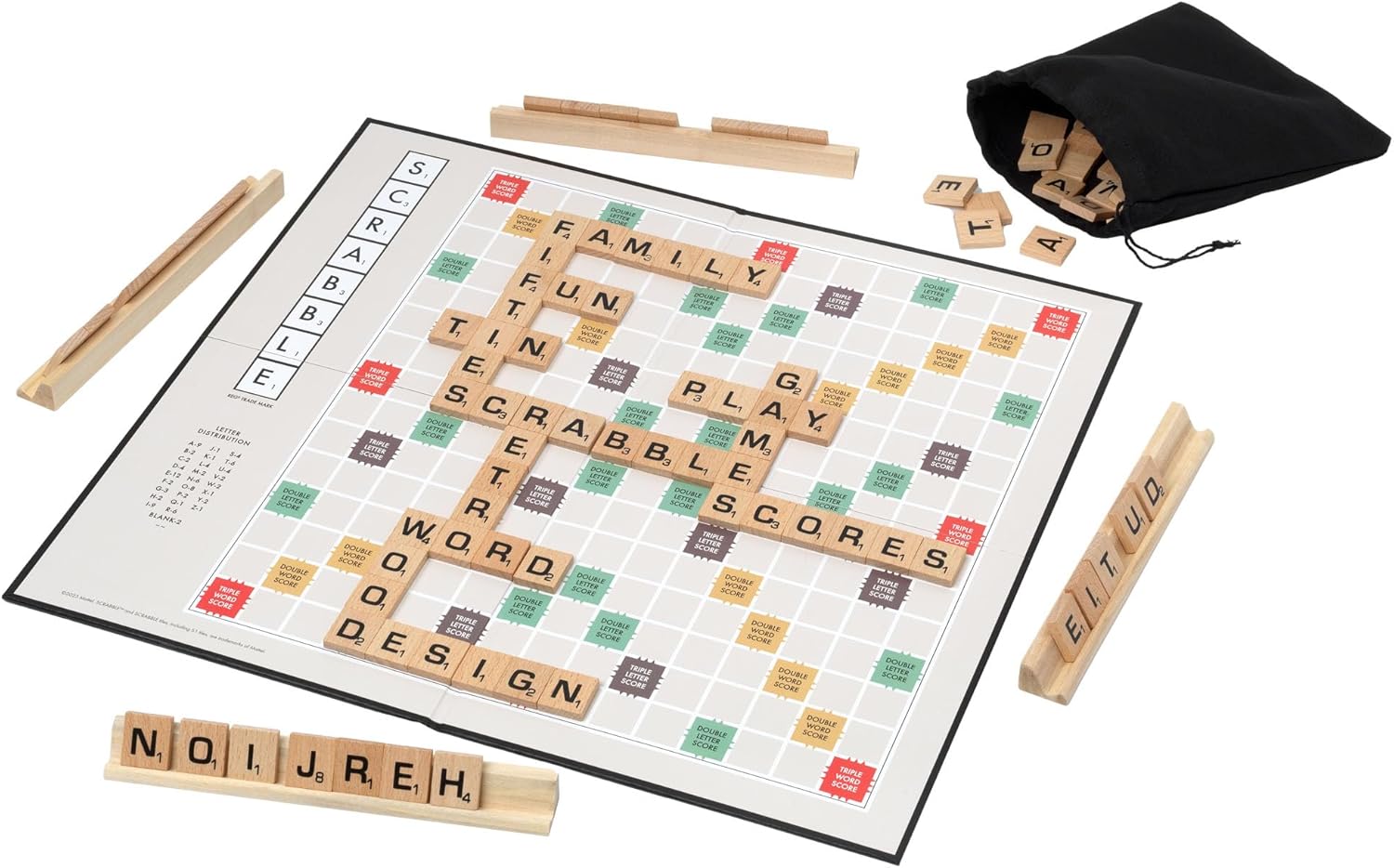 Scrabble Retro Edition Tin | Beautifully presented in a collector's tin with wooden racks and tiles | Classic Games | For 2-4 Players | Ages 10+