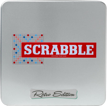 Scrabble Retro Edition Tin | Beautifully presented in a collector's tin with wooden racks and tiles | Classic Games | For 2-4 Players | Ages 10+