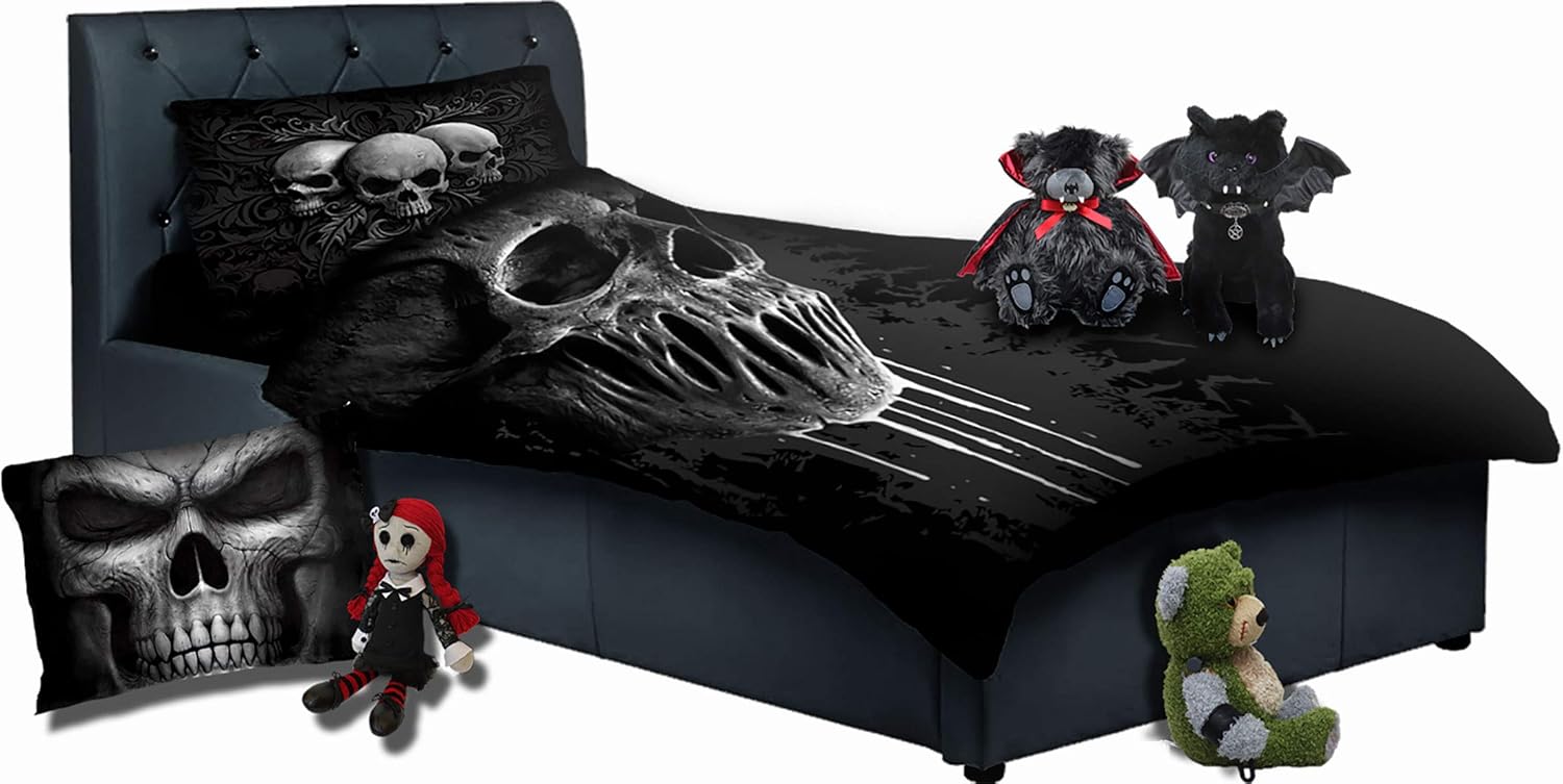 Spiral - Skull Scroll - Single Duvet Cover + UK And EU Pillow case - L