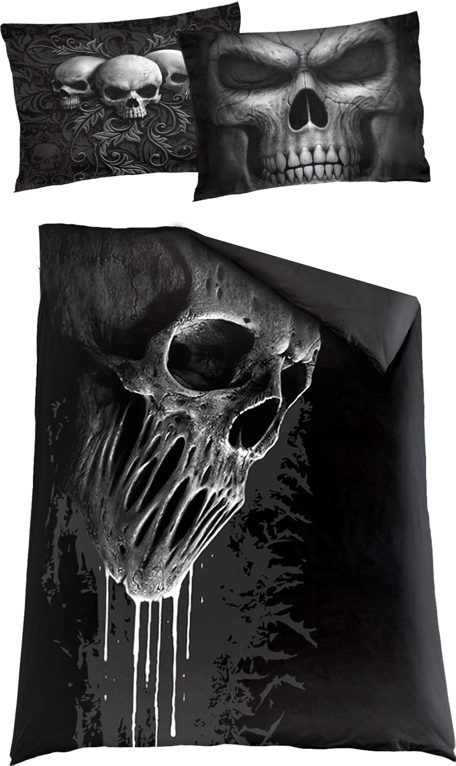 Spiral - Skull Scroll - Single Duvet Cover + UK And EU Pillow case - L