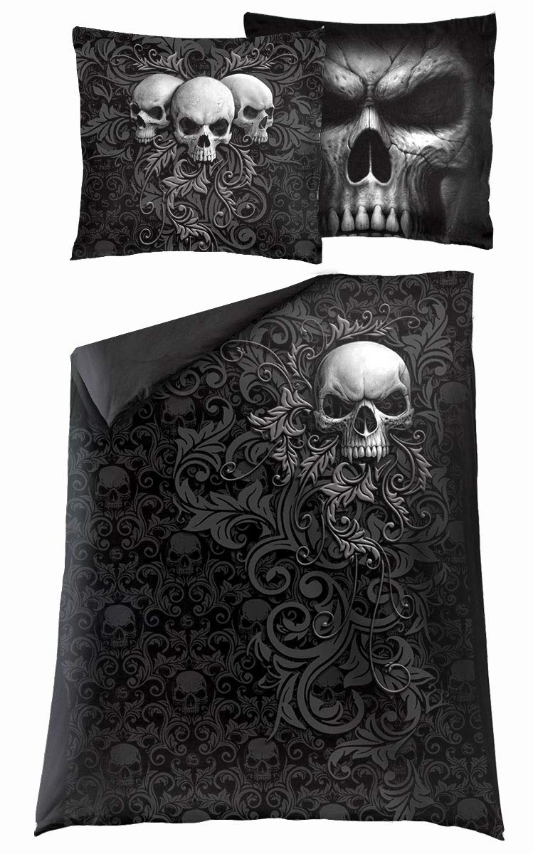 Spiral - Skull Scroll - Single Duvet Cover + UK And EU Pillow case - L