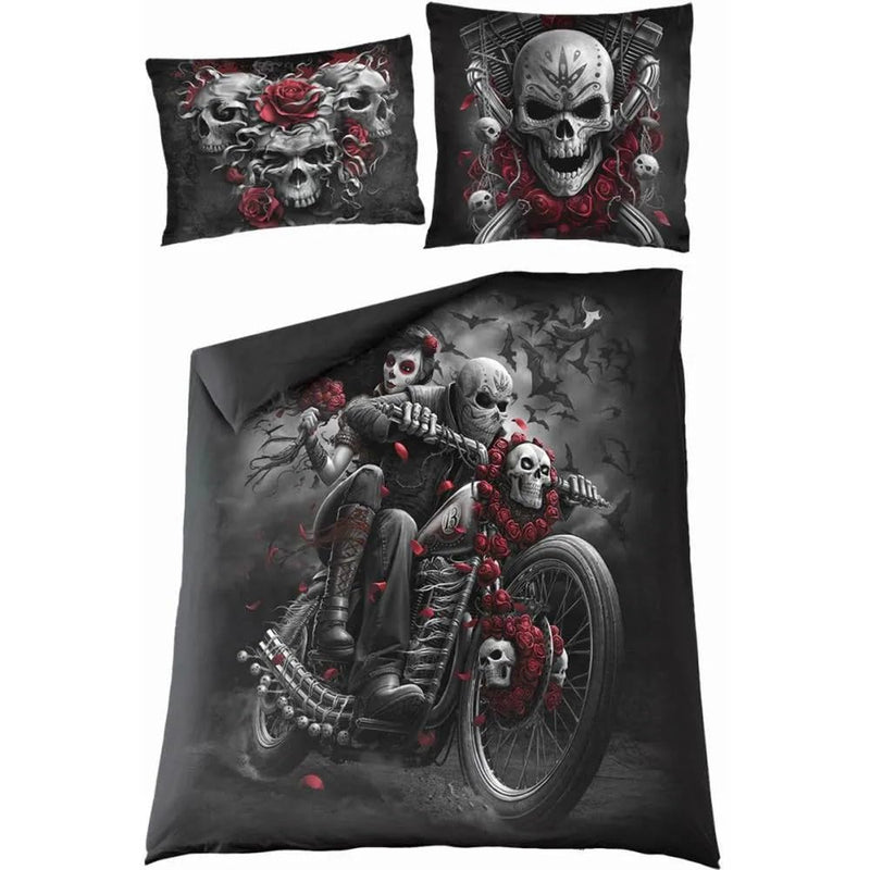 Spiral - Skulls N' Roses - Double Duvet Cover + UK And EU Pillow case - L