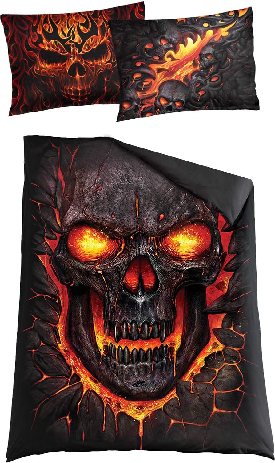 Spiral - Skull Blast - Single Duvet Cover + Uk And Eu Pillow Case - L