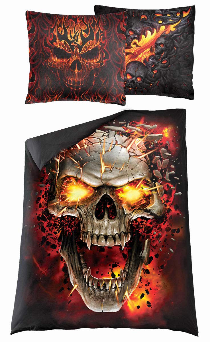 Spiral - Skull Blast - Single Duvet Cover + Uk And Eu Pillow Case - L