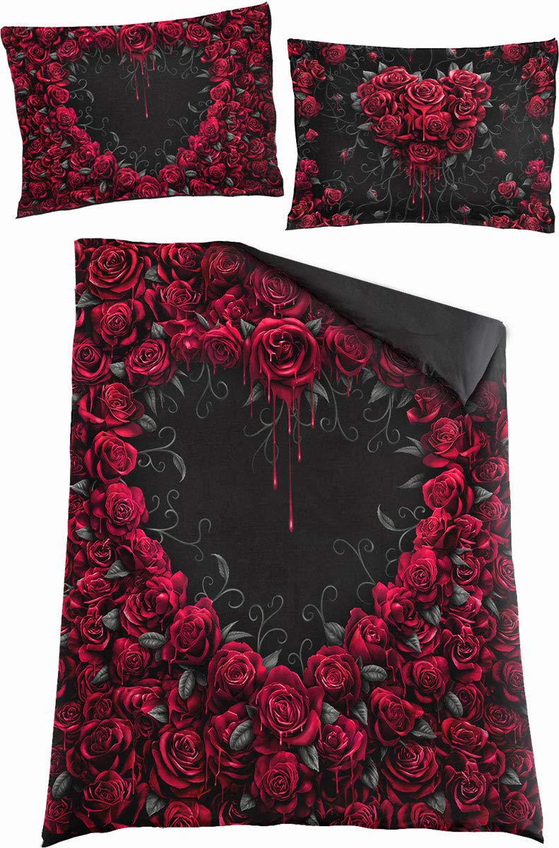 Spiral - Bleeding Heart - Single Duvet Cover + Uk And Eu Pillow Case - L
