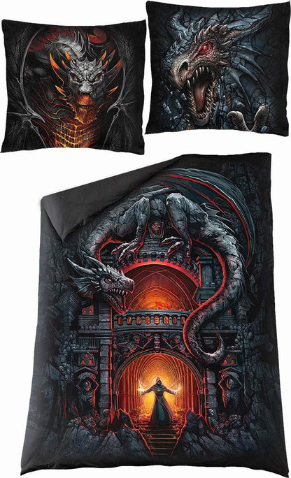 Spiral - Draconis - Single Duvet Cover + Uk And Eu Pillow Case - L