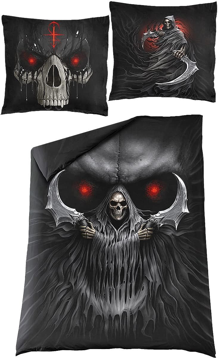 Spiral - Dark Death - Single Duvet Cover + Uk And Eu Pillow Case - L