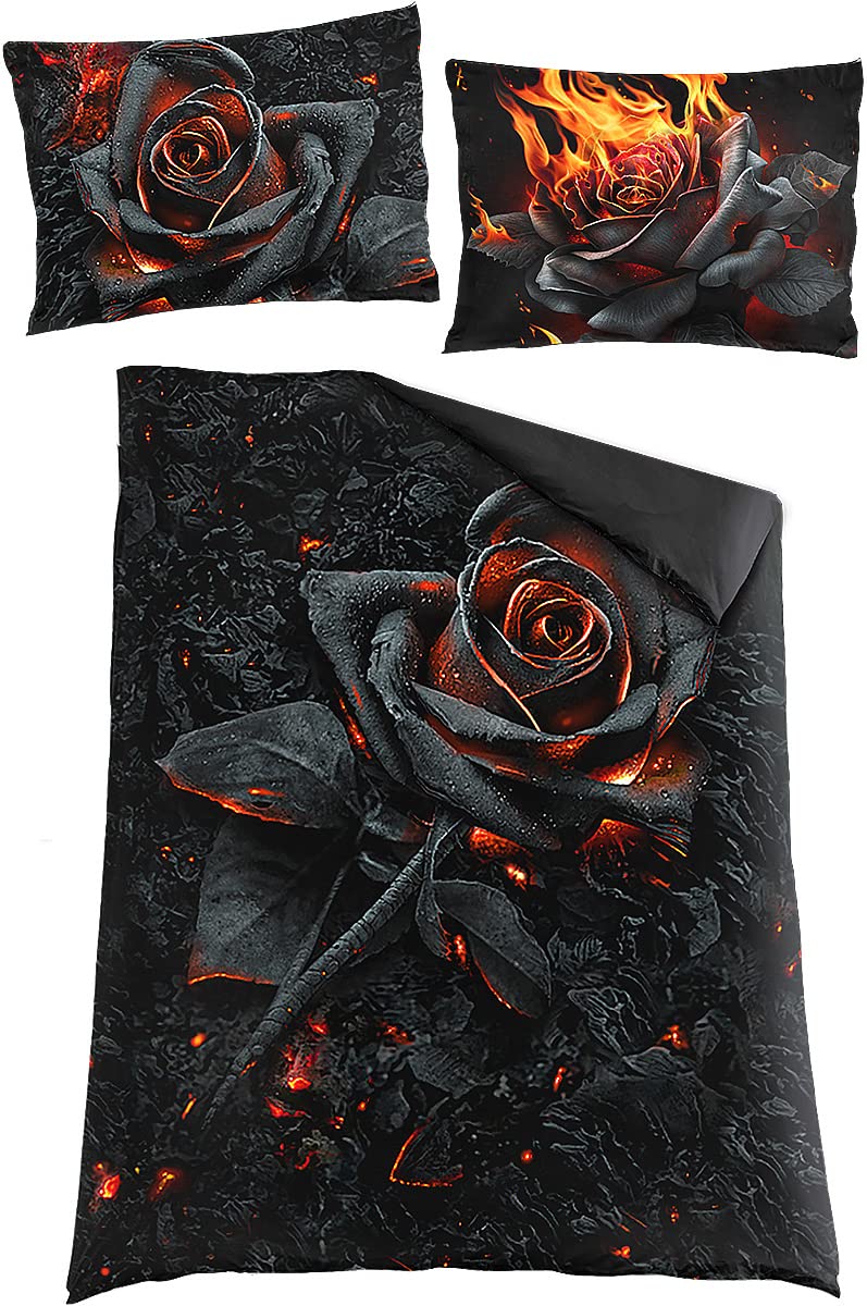Spiral - Burnt Rose - Single Duvet Cover + UK And EU Pillow case - L