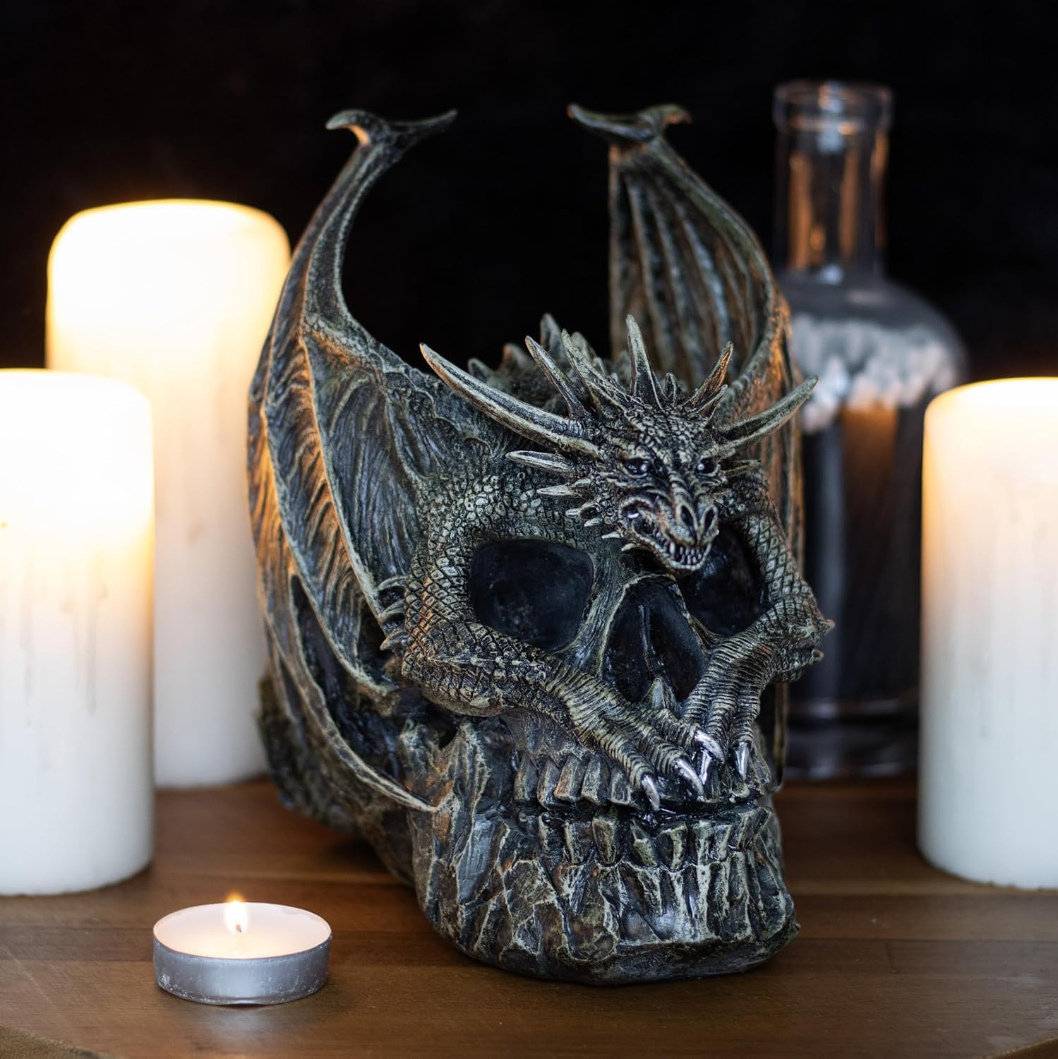 Spiral - Draco Skull - Desk Top Sculpture